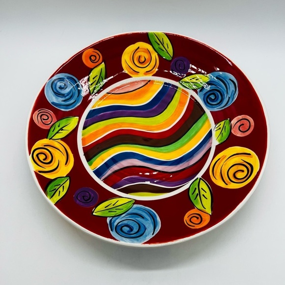 HAUSENWARE DESIGNED BY MARY ROSE YOUNG BRIGHT COLORFUL 13” BOWL - Picture 1 of 12